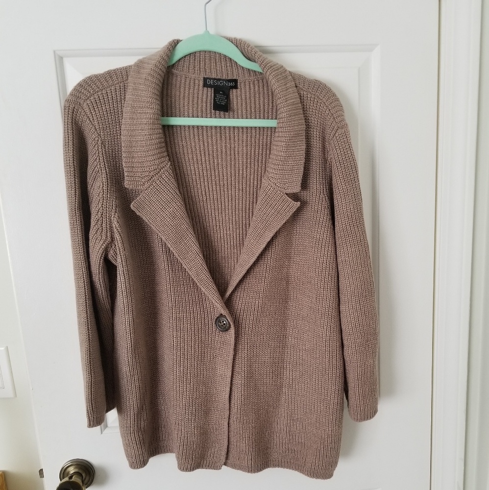 Designer Women's Tan Cardigan Sweater